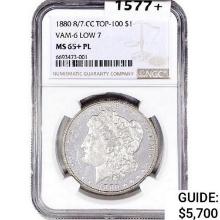 1880 8/7-CC Morgan Silver Dollar NGC MS65+ PL VAM-
