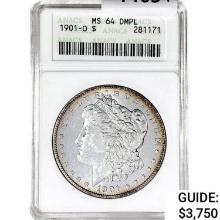 1901-O Morgan Silver Dollar ANACS MS64 DMPL