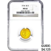 1914 $2.50 Gold Quarter Eagle NGC MS62