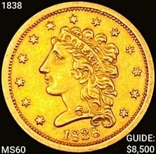 1838 $2.50 Gold Quarter Eagle UNCIRCULATED