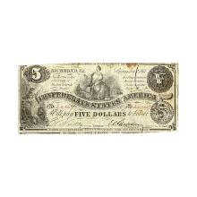 1861 $5 Confederate States of America Note