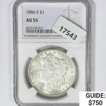 1886-S Morgan Silver Dollar NGC AU55