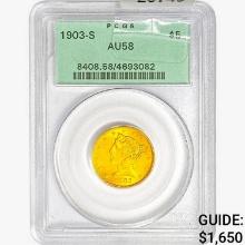 1903-S $5 Gold Half Eagle PCGS AU58