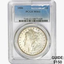 1886 Morgan Silver Dollar PCGS MS61