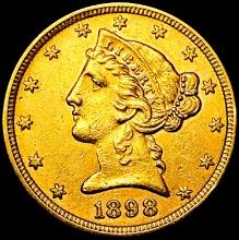 1898 $5 Gold Half Eagle UNCIRCULATED