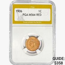 1906 Indian Head Cent PGA MS64 RED