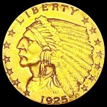 1925-D $2.50 Gold Quarter Eagle CLOSELY UNCIRCULAT