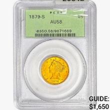 1879-S $5 Gold Half Eagle PCGS AU58