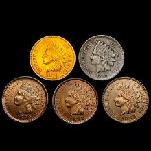 [5] Indian Head Cents [1859, 1874, 1892, 1895, 190