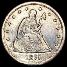 1875-CC Twenty Cent Piece NEARLY UNCIRCULATED