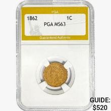 1862 Indian Head Cent PGA MS63