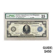 1914 $10 FRN PHILADELPHIA, PA PMG VF25