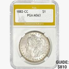 1882-CC Morgan Silver Dollar PGA MS63