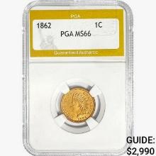 1862 Indian Head Cent PGA MS66