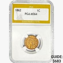 1862 Indian Head Cent PGA MS64