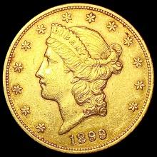 1899 $20 Gold Double Eagle CLOSELY UNCIRCULATED