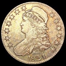 1824 Capped Bust Half Dollar NEARLY UNCIRCULATED