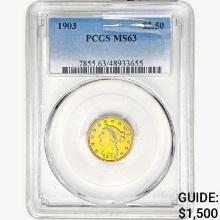 1903 $2.50 Gold Quarter Eagle PCGS MS63