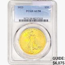 1923 $20 Gold Double Eagle PCGS AU58