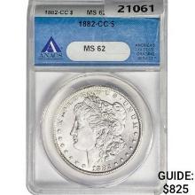 1882-CC Morgan Silver Dollar ANACS MS62