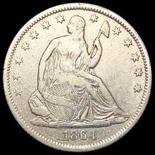 1864-S Seated Liberty Half Dollar NEARLY UNCIRCULA