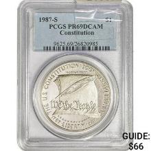 1987-S Silver Constitution Dollar PCGS PR69 DCAM
