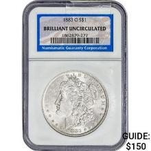 1883-O Morgan Silver Dollar NGC BU