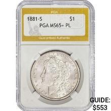 1881-S Morgan Silver Dollar PGA MS65+ PL