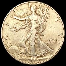 1938-D Walking Liberty Half Dollar NEARLY UNCIRCUL