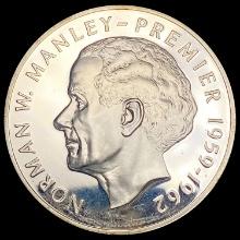1977 Jamaica Silver $5 GEM PROOF