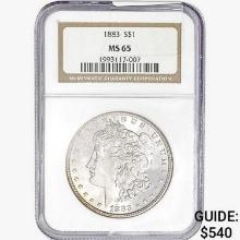 1883 Morgan Silver Dollar NGC MS65