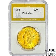 1904 $20 Gold Double Eagle PGA MS63+