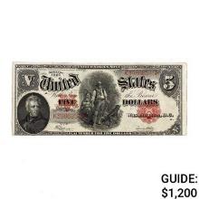 1907 $5 WOODCHOPPER LT UNITED STATES NOTE AU
