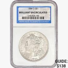 1884-O Morgan Silver Dollar NGC BU
