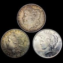 [3] Morgan Silver Dollars [1886, 1898, 1922] UNCIR