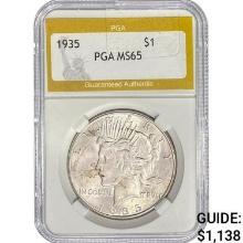 1935 Silver Peace Dollar PGA MS65