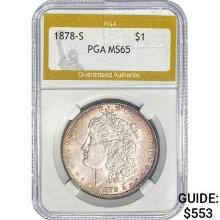 1878-S Morgan Silver Dollar PGA MS65