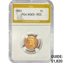 1893 Indian Head Cent PGA MS65+ RED