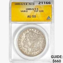 1886-S/S Morgan Silver Dollar ANACS AU55 VAM-2