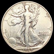 1938-D Walking Liberty Half Dollar NEARLY UNCIRCUL