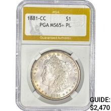 1881-CC Morgan Silver Dollar PGA MS65+ PL