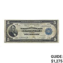 1918 $5 FRBN KANSAS CITY, MO VF