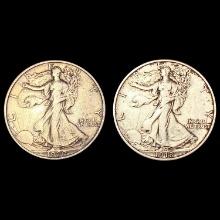 [2] Walking Liberty Hlaf Dollars [1918, 1920] ABOU