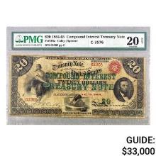 1864-65 $20 COMPOUND INTEREST TREASURY PMG VF20