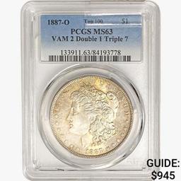 1887-O Morgan Silver Dollar PCGS MS63 VAM 2 DBL 1