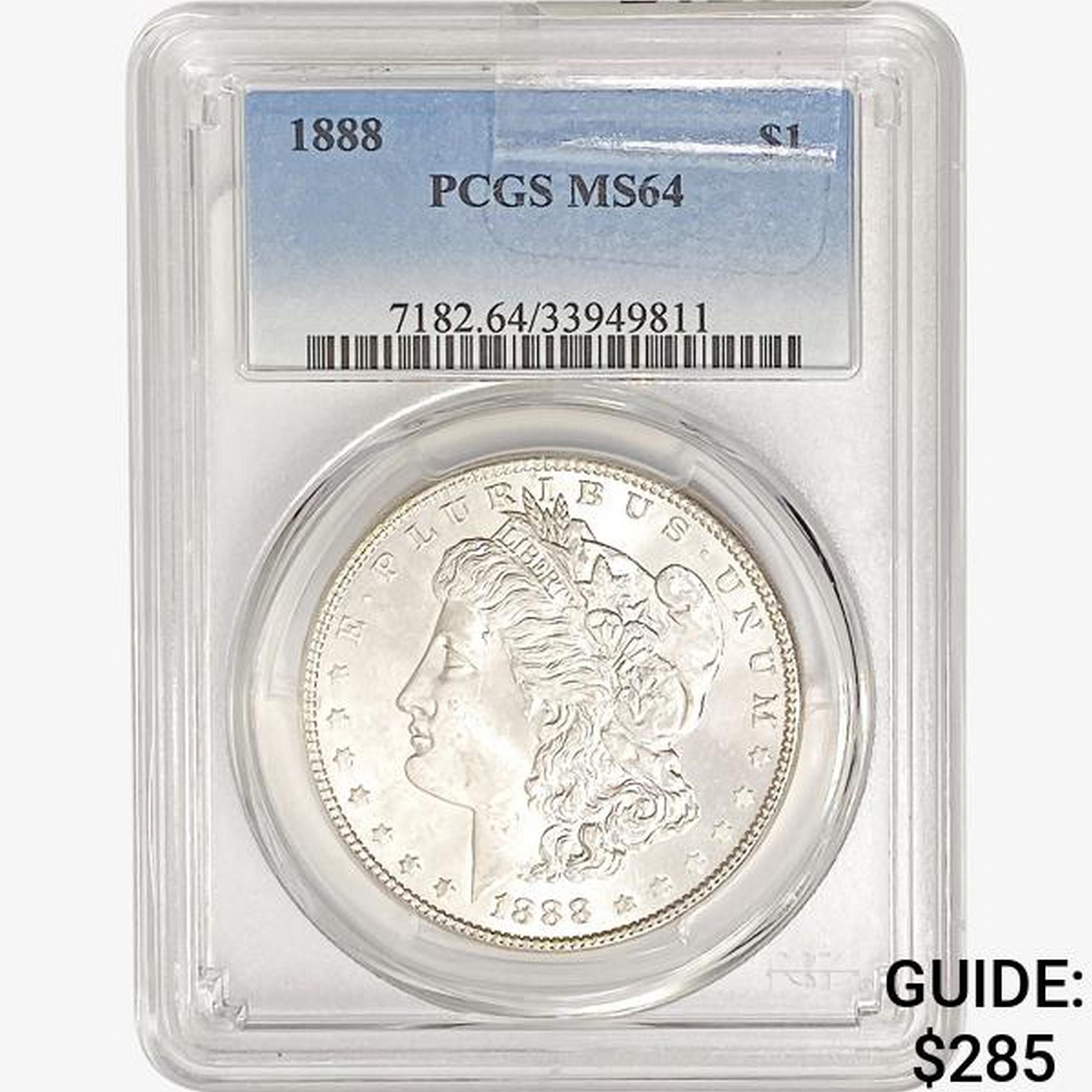 1888 Morgan Silver Dollar PCGS MS64