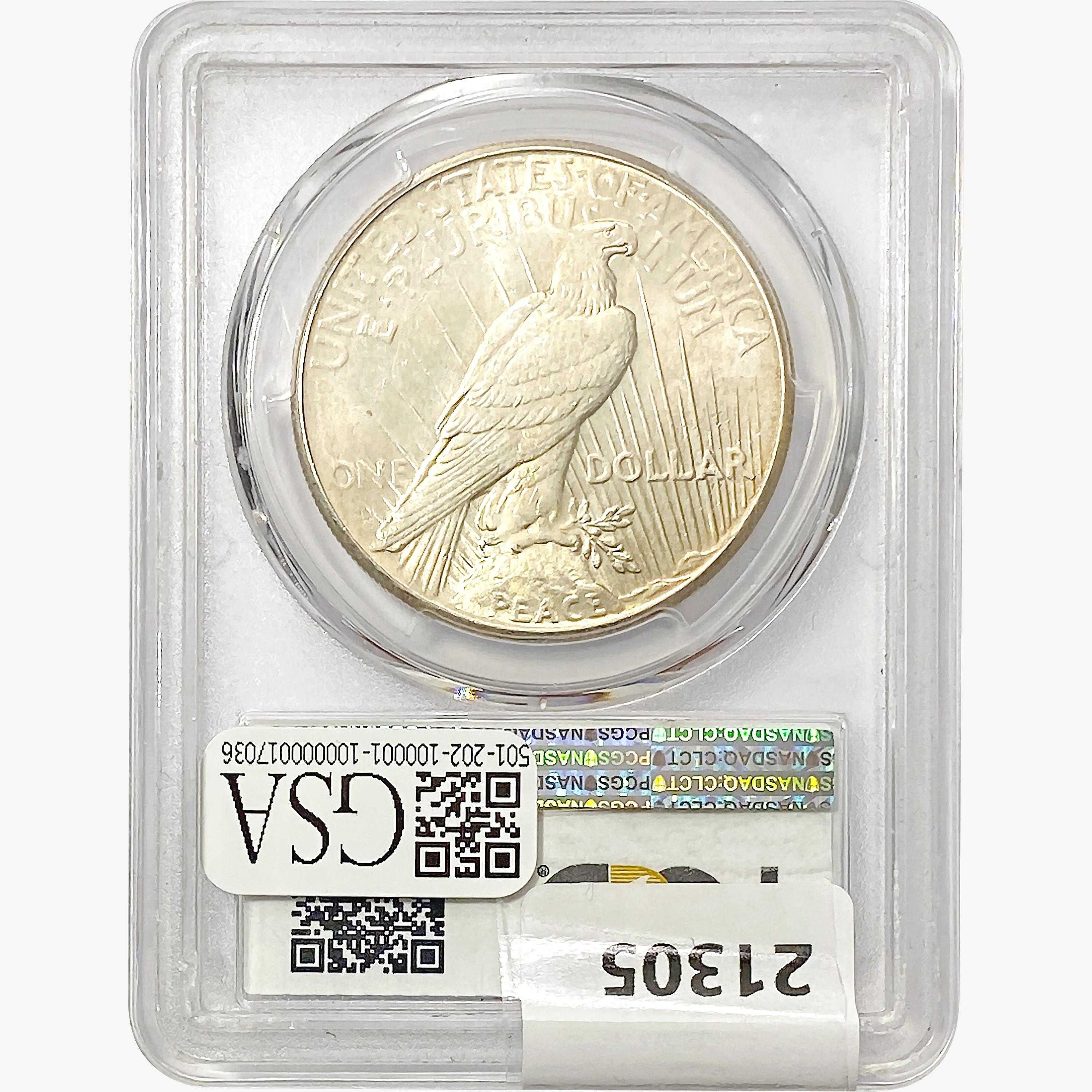 1926 Silver Peace Dollar PCGS MS65
