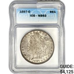 1897-O Morgan Silver Dollar ICG MS63