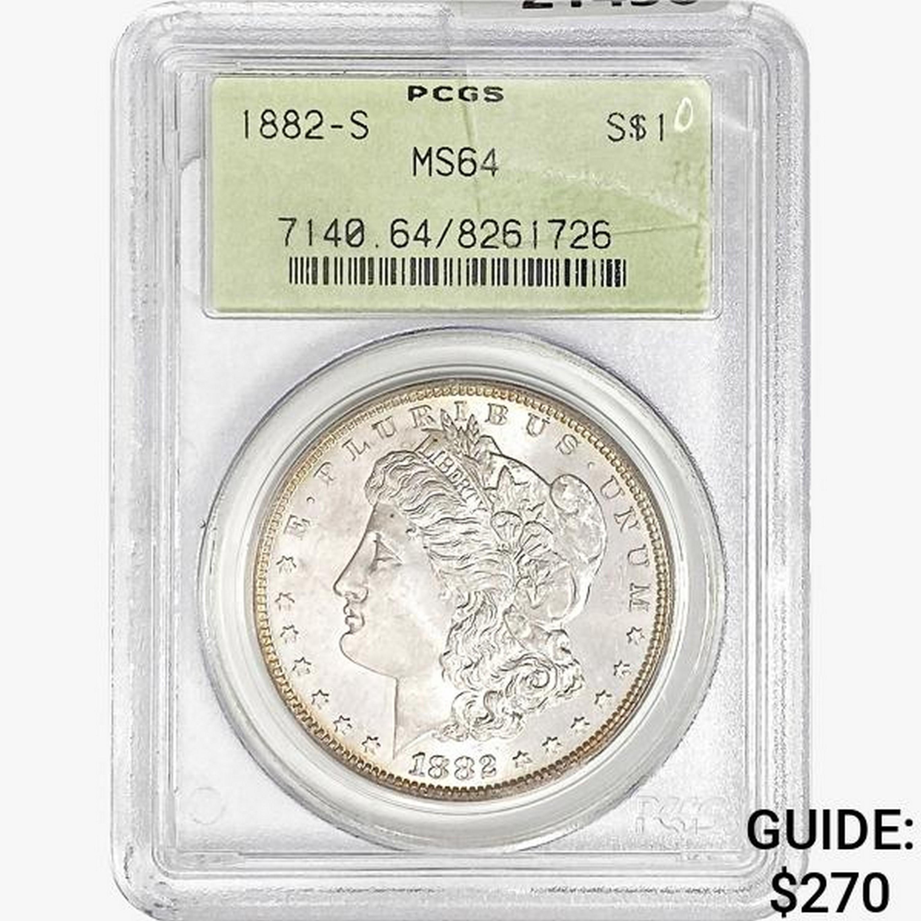 1882-S Morgan Silver Dollar PCGS MS64