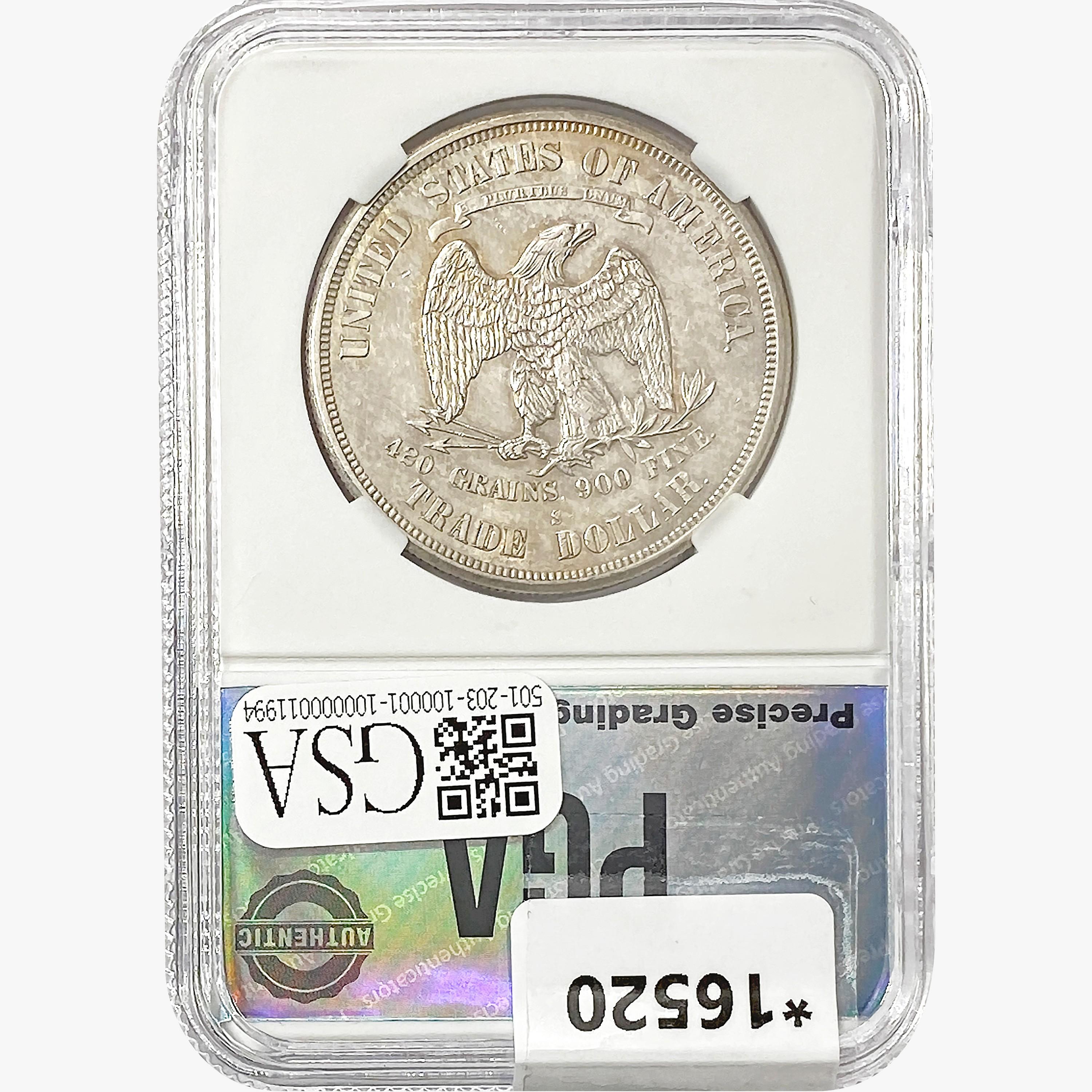 1875-S Silver Trade Dollar PGA MS63